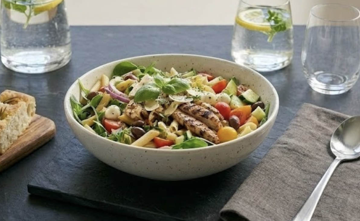 Pastasalat med kylling